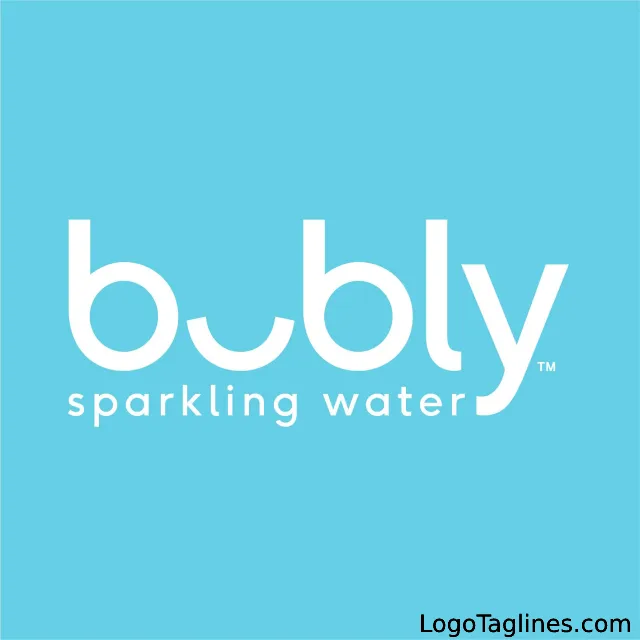 Bubly Sparkling Water Logo and Tagline Slogan Owner